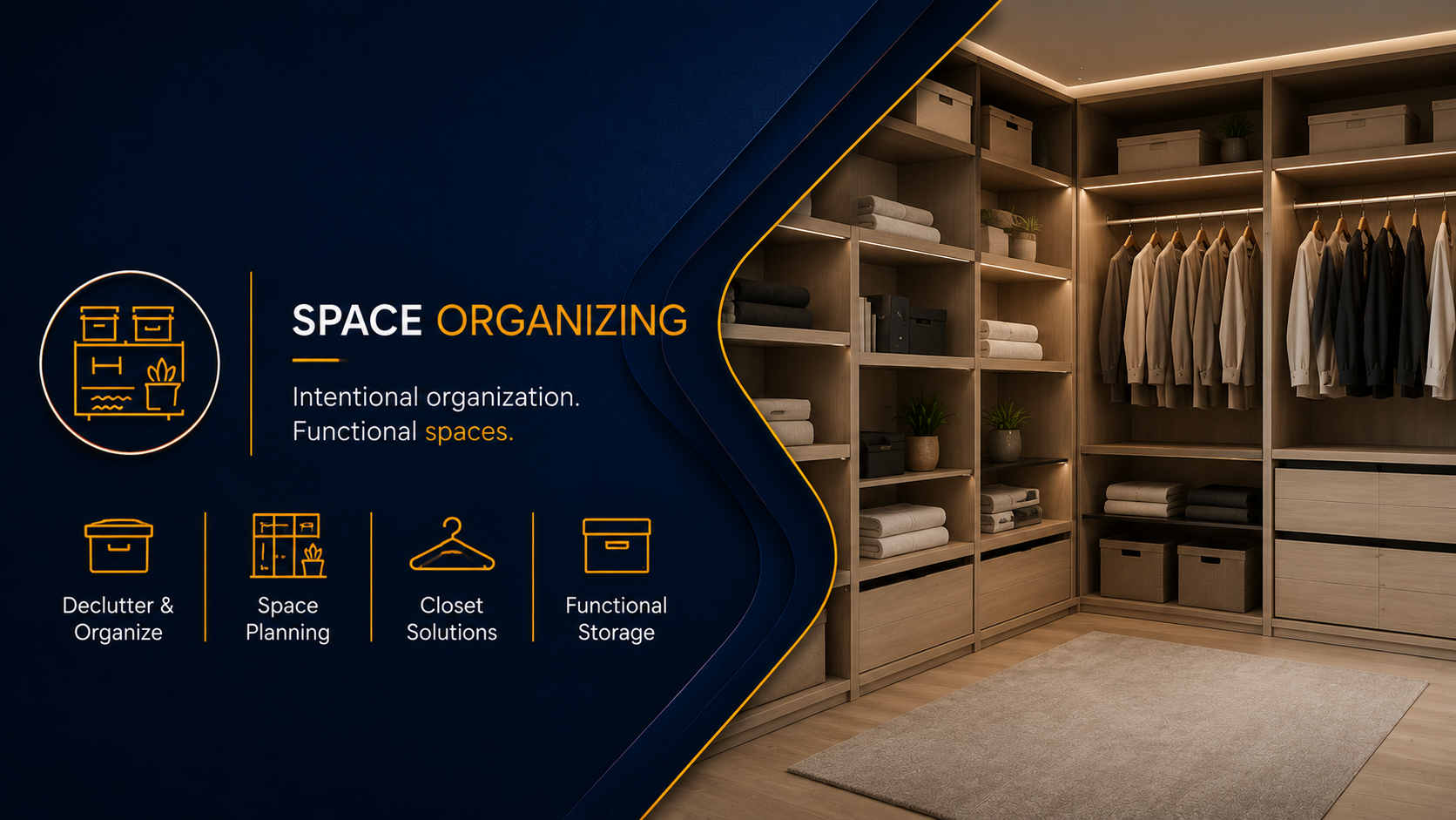 Space Organizing — Intentional organization, functional spaces